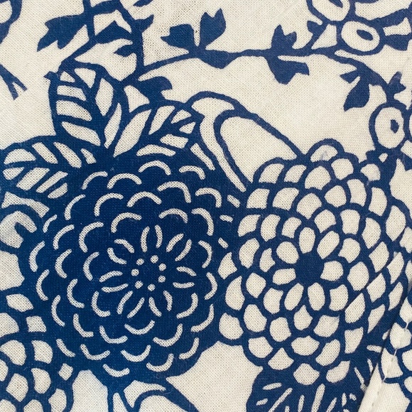 Authentic Japanese Nemaki 100% cotton Floral Navy and White Robe Size M - Picture 6 of 7